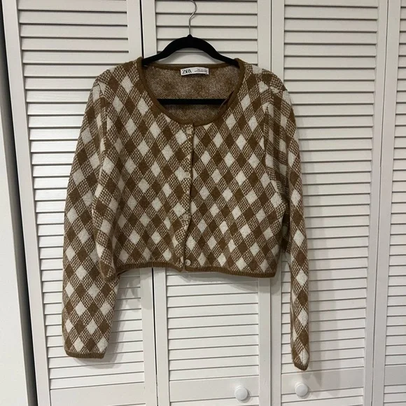 Zara Sweaters Plaid Zara Cardigan Poshmark